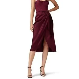 Jonathan Simkhai Dresses Jonathan Simkhai Burgundy Satin Strapless Bustier Corset Dress Elegant 4 Small Poshmark